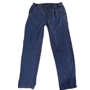 Random Access Mens Striped Lounge Pants Elastic Waist Drawstring Size L Casual